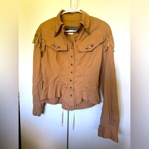 Vintage western shirt with silver and stone accents.   Halloween.  Theater. Y2K
